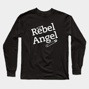 Rebel Angel Safety Pin Rebel White Long Sleeve T-Shirt